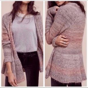 Anthro Knitted and Knotted Peplum Ruffle cardigan